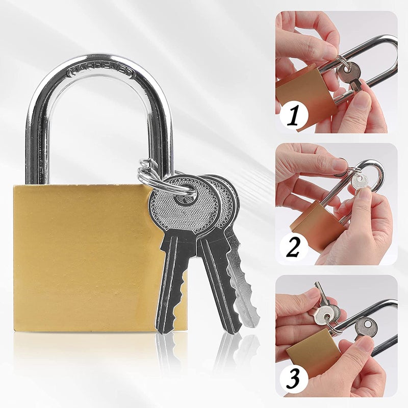 XFJSAK Lock 32mm, 2 Pcs Small Locks with Keys, Small Padlock with Keys (keyed Alike), Padlocks for Travel Bags, Gym Locker Padlocks, Keyed Padlocks - Image 4